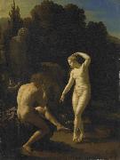 Adriaen van der werff A nymph dancing before a shepherd playing a flute. oil painting artist